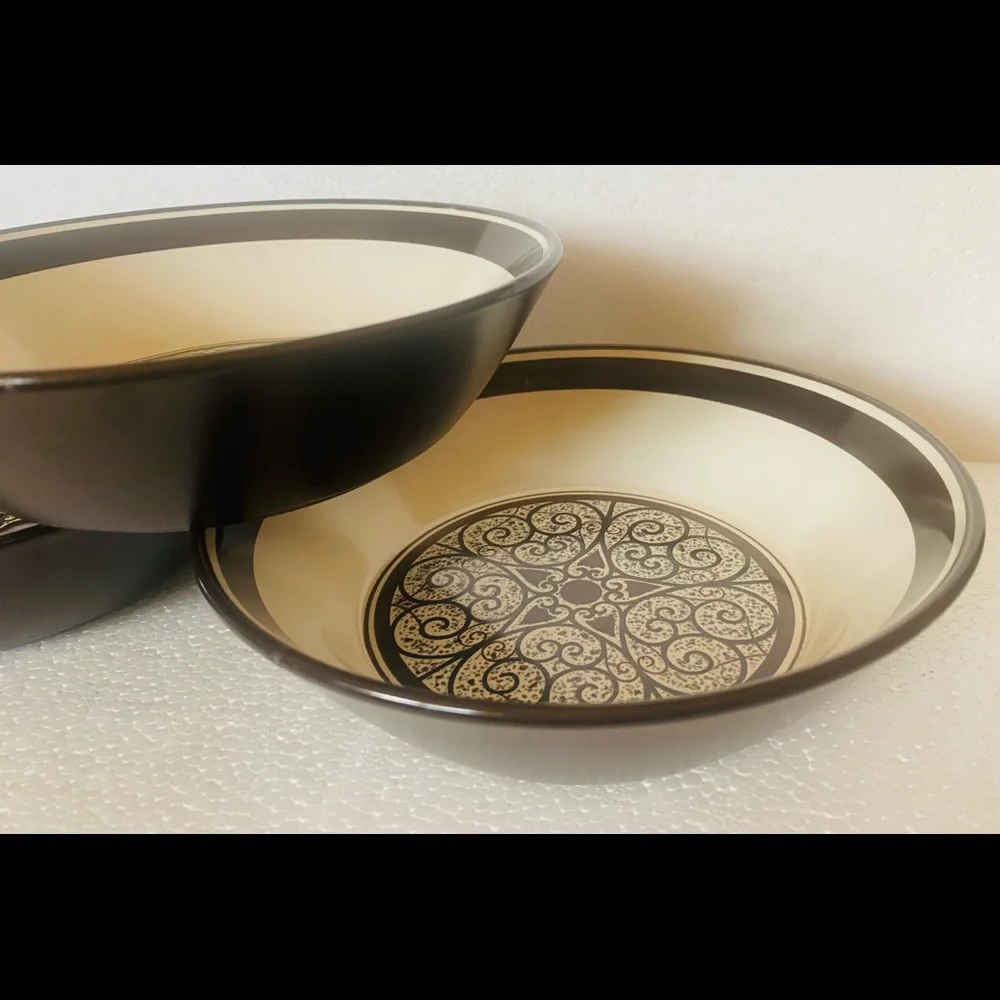 Mikasa Studio Kraft Escadrille Salad/Cereal / Dessert Bowls 6 3/4” .. Set Of 3 - Picture 3 of 8